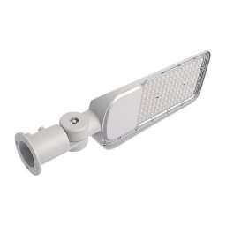 Lampă stradală LED 100W 230V 4000K IP65 cu senzor de amurg, gri