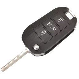 Cheie auto completa si programabila Techstar, compatibila cu Citroen Peugeot, 3 butoane, 433MHz, chip ID46 PCF7941, lama HU83