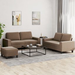 Set de canapele, 3 piese, maro, textil GartenMobel Dekor