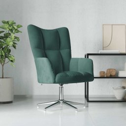 Scaun de relaxare, verde închis, catifea GartenMobel Dekor