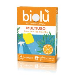 Tablete pentru curatat universale cu portocale si arbore de ceai ecologice, 4 bucati 9.5g, Biolu