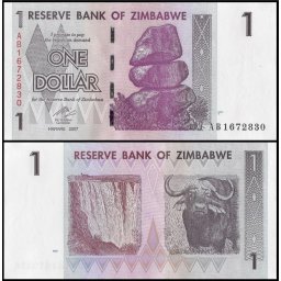 Zimbabwe 2007 - 1 dollar, necirculata
