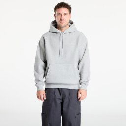 Hanorac Nike Solo Swoosh Men's Pullover Hoodie Dk Grey Heather/ Lt Smoke Grey/ White