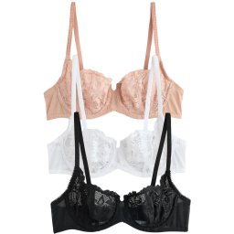 Next Sutien roz pudră / negru / alb