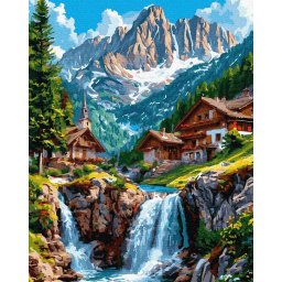 Set pictura pe numere, cu sasiu, Cer in cadere, 40x50 cm