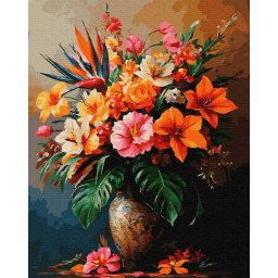 Set pictura pe numere, cu sasiu, Soapta tropicala, 40x50 cm