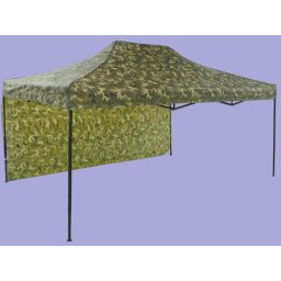 Pavilion de grădină 3x4,5m – din oțel, 1 perete lateral, Camuflaj