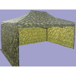 Pavilion de grădină 3x4,5m – din aluminiu, 3 pereţi laterali, Camuflaj