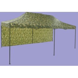 Pavilion de grădină 3x6m – din oțel, 1 perete lateral, Camuflaj