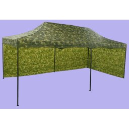 Pavilion de grădină 3x6m – din oțel, 2 pereţi laterali, Camuflaj