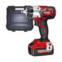 Raider - RDI-IBW01 - Masina de insurubat cu impact cu 1 acumulator, Li-Ion, 20 V, 4 Ah, patrat 1/2 inch, 320 Nm, -, valiza plastic