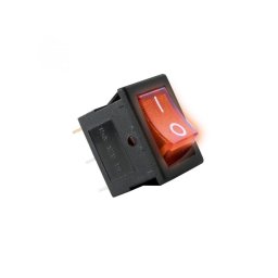 Comutator basculant cu bec, 12V, 1 circuit, roşu