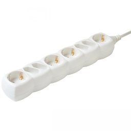 Prelungitor Prelungitor de reţea, 8 prize (4 euro + 4 cu împământare), 1,5 m, alb