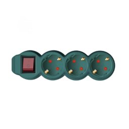 Prelungitor Prelungitor 3 prize cu intrerupator, 3m, 3x1,5mm2, verde