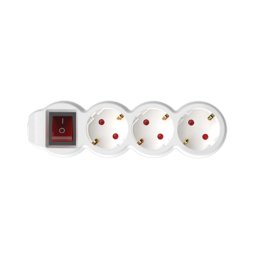 Prelungitor Prelungitor 3 prize, intrerupator, 3x1.5mm2, 1.5 m, alb