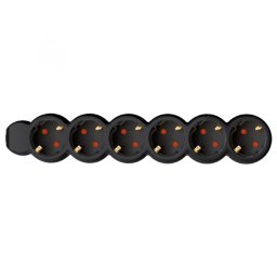 Prelungitor Prelungitor 6 prize, 3m, 3x1,5mm2, negru