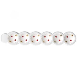 Prelungitor Prelungitor 6 prize, 3 m, 3x1,5mm2, alb