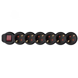 Prelungitor Prelungitor 6 prize, 3m, 3x1,5mm2, negru