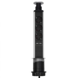 Prelungitor Prelungitor 3p, incastrabil in masa, 2xUSB