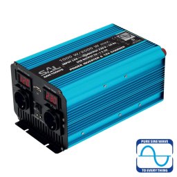 Invertor și sursă de alimentare neîntreruptibilă, undă sinusoidală pură, 1000W, USB, voltmetru dublu