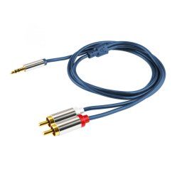Accesorii Audio Hi-Fi Cablu audio, mufă stereo metalic 3,5 mm - 2 prize metalice RCA, 1 m