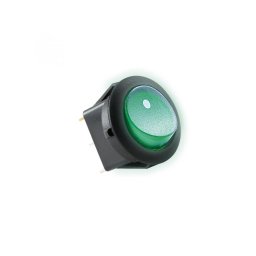 Comutator basculant cu bec, 12V, 1 circuit, verde