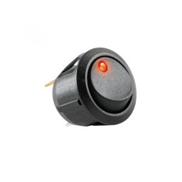 Comutator basculant cu bec, 12V, 1 circuit, roşu