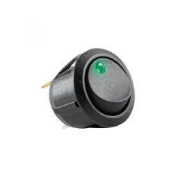 comutator basculant, 1 circuit, 12V cu LED, verde