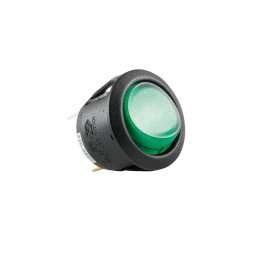 Comutator basculant cu bec, 250V, 1 circuit, verde