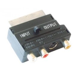 Adaptor video, mufă SCART 21 poli - 3x prize RCA + priză SVHS