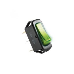Comutator basculant cu bec, 250V, 1 circuit, verde