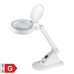 Lampa de masă cu lupa, cu LED, montabila pe masa