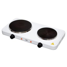 Plita HG R 02WH, 1500 W + 1000 W, Indicator luminos, Alb/Negru