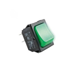 Comutator basculant cu bec, 250V, 2 circuite, verde