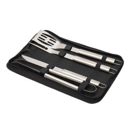 Set BBQ în geantă, 4 bucăți /cuțit, furculiță, paletă, clește/