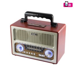 Radio portabil retro, MP3, BT, 3 benzi