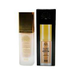 Fond de ten Global Fashion, Glowy Liquid Foundation 4în1: Primer + Corector + Iluminator + BB cream, SPF 15, K035,Caramel
