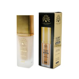 Fond de ten Global Fashion, Glowy Liquid Foundation 4în1: Primer + Corector + Iluminator + BB cream, SPF 15, K036,Toffee