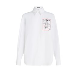 KARL LAGERFELD Cămaşă Karl Series Poplin A3W11040 100 white