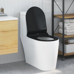 Capacul de toaleta Manual Negru 48.5 x 36 x 5 cm Polipropilena GartenMobel Dekor
