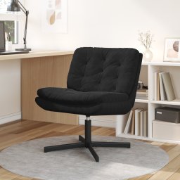 Scaun Relaxant Rotativ cu perna Altele Manual Negru 63 x 75 x 76 cm Catifea GartenMobel Dekor