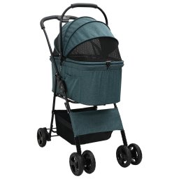 Carucior pentru Pisici Pliante Ajustabil Verde 81 x 47 x 99 cm GartenMobel Dekor