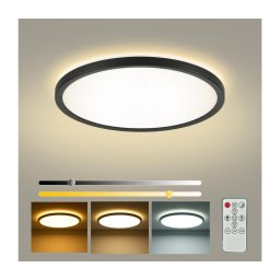 Brilagi - Lampă LED reglabilă Ultra Slim, 24W/230V, Ø 42 cm, negru + telecomandă
