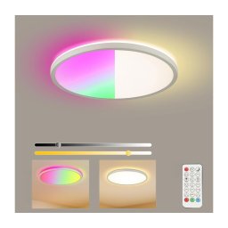 Brilagi - Corp de iluminat LED RGB Ultra Slim, cu dimmer, 18W, 230V, Ø 30 cm, alb + telecomandă