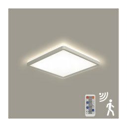 Plafonieră LED dimabilă cu senzor de mișcare ULTRA SLIM LED/18W/230V 30x30 cm + telecomandă