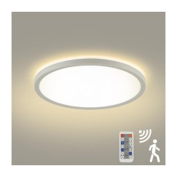 Plafonieră LED dimabilă cu senzor de mișcare ULTRA SLIM LED/24W/230V d. 42 cm + telecomandă