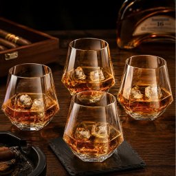 Set 4 Pahare whiskey design Diamant