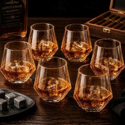 Set 6 Pahare whiskey design Diamant