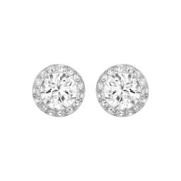 Swarovski Cercei 'Una' argintiu / alb