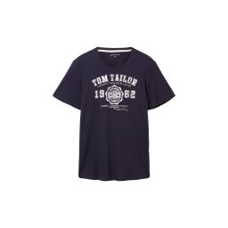 TOM TAILOR Tricou albastru închis / alb